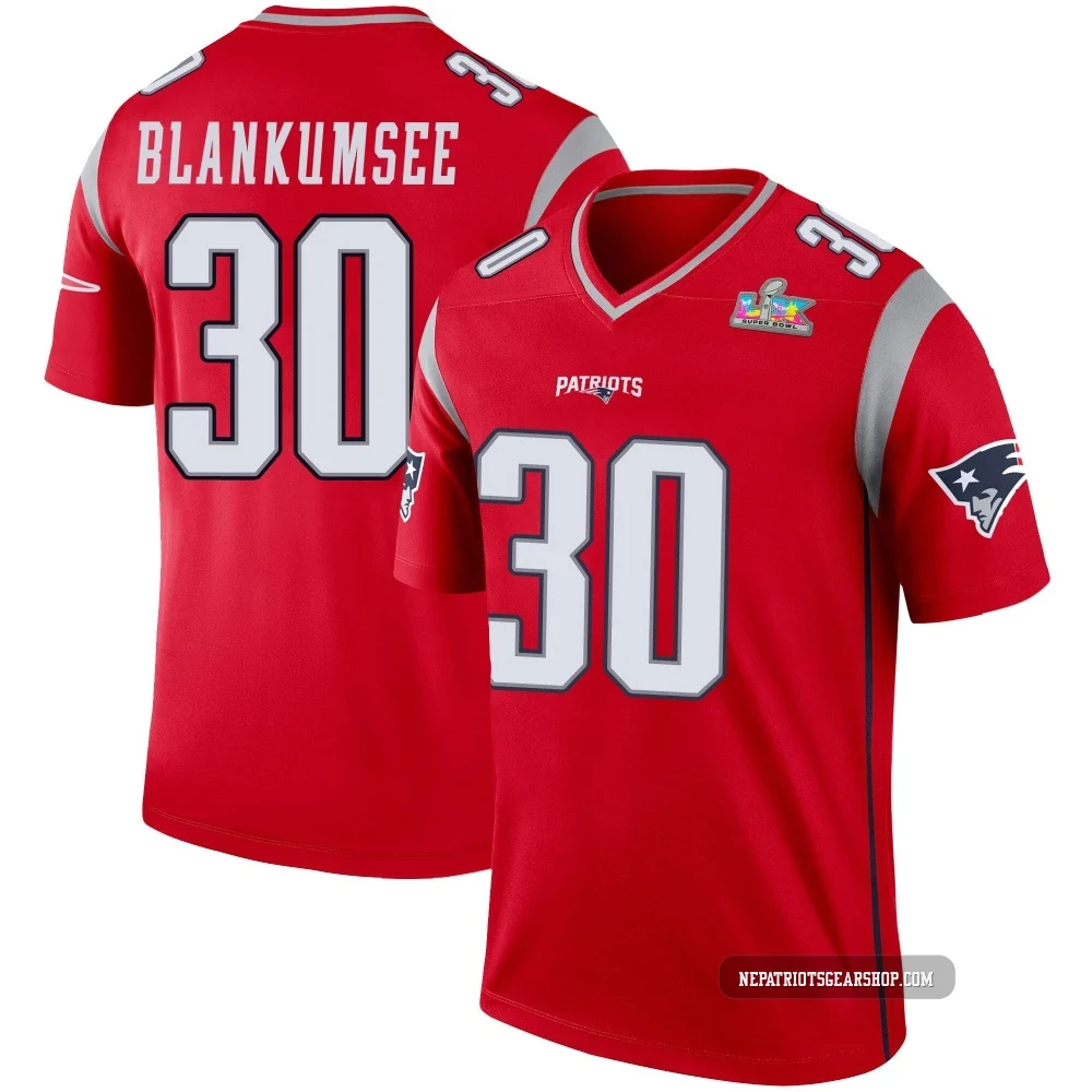 Demeer Blankumsee ＃30 New England Patriots Legend Inverted Super Bowl LX Patch Jersey - Men's Red