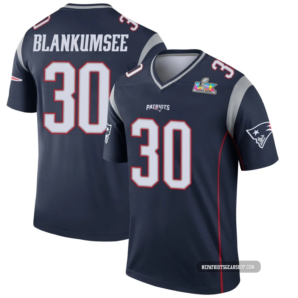Demeer Blankumsee ＃30 New England Patriots Legend Super Bowl LX Patch Jersey - Men's Navy