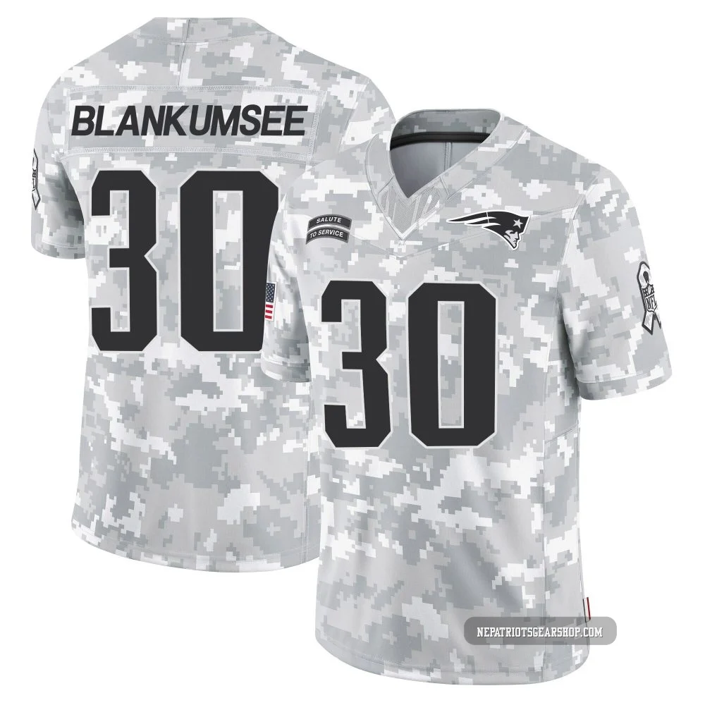 Demeer Blankumsee ＃30 New England Patriots Limited 2024 Salute to Service Jersey - Men's Arctic Camo