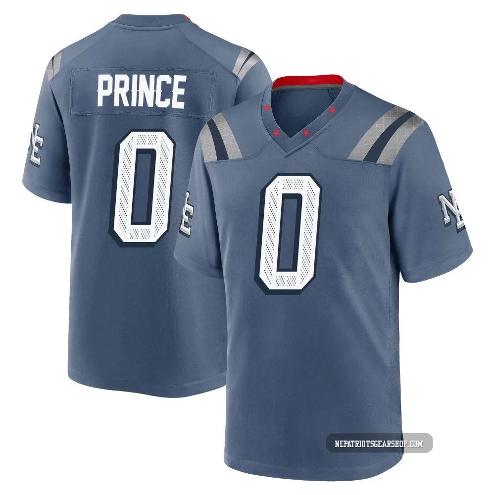 Deneric Prince ＃0 New England Patriots Game Storm 2025 Rivalries Collection Jersey - Men's Blue
