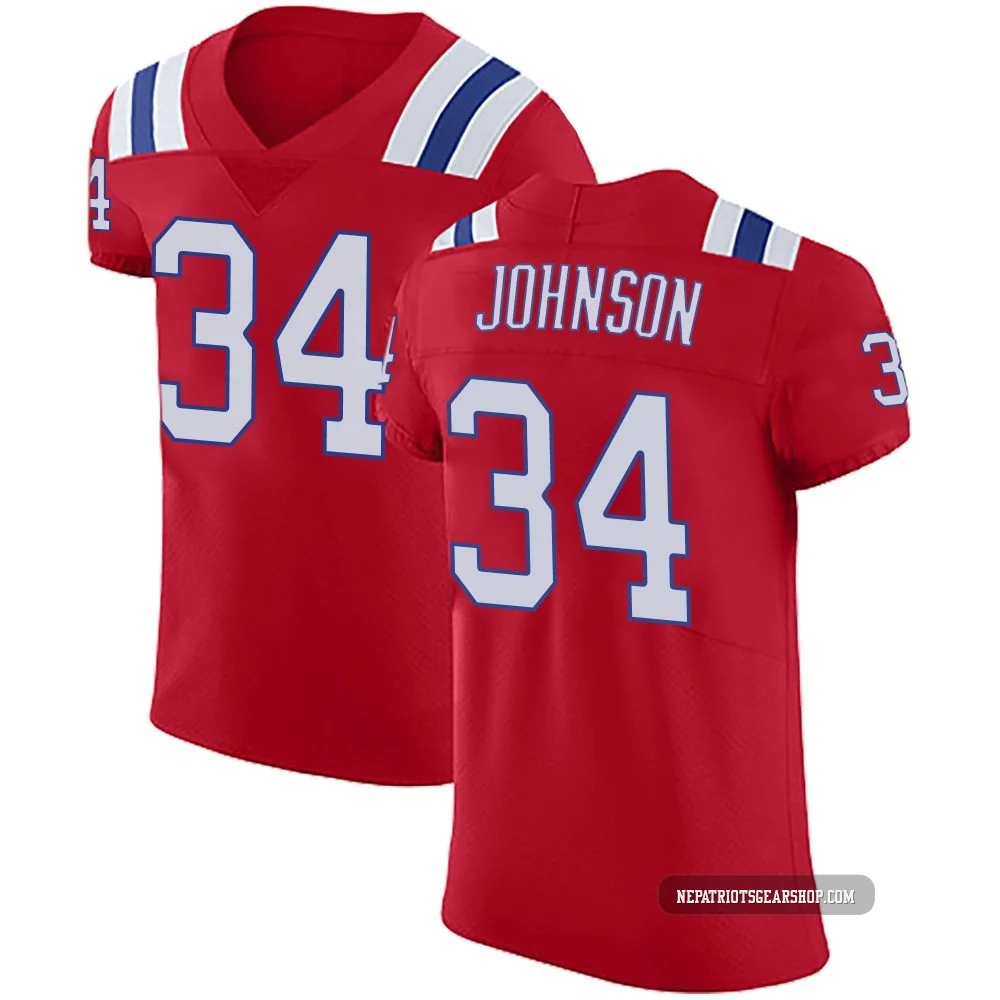 D'Ernest Johnson ＃34 New England Patriots Elite Vapor Untouchable Alternate Jersey - Men's Red