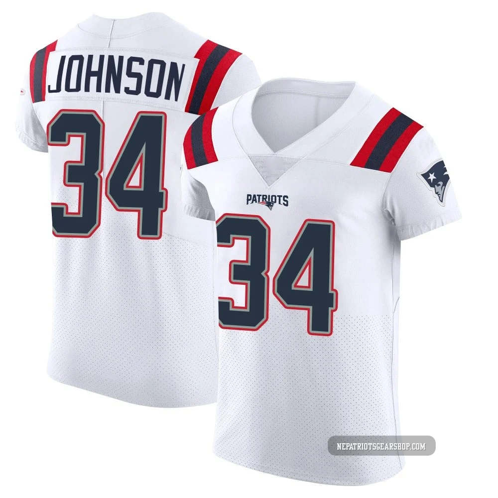 D'Ernest Johnson ＃34 New England Patriots Elite Vapor Untouchable Jersey - Men's White