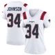 D'Ernest Johnson ＃34 New England Patriots Game Jersey - Women's White