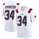 D'Ernest Johnson ＃34 New England Patriots Game Jersey - Youth White