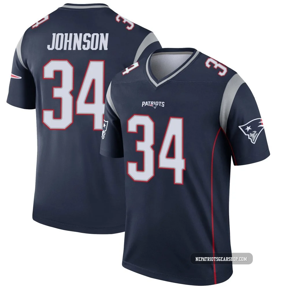 D'Ernest Johnson ＃34 New England Patriots Legend Jersey - Men's Navy