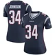D'Ernest Johnson ＃34 New England Patriots Legend Jersey - Women's Navy