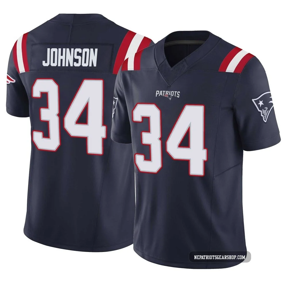 D'Ernest Johnson ＃34 New England Patriots Limited Vapor F.U.S.E. Jersey - Men's Navy