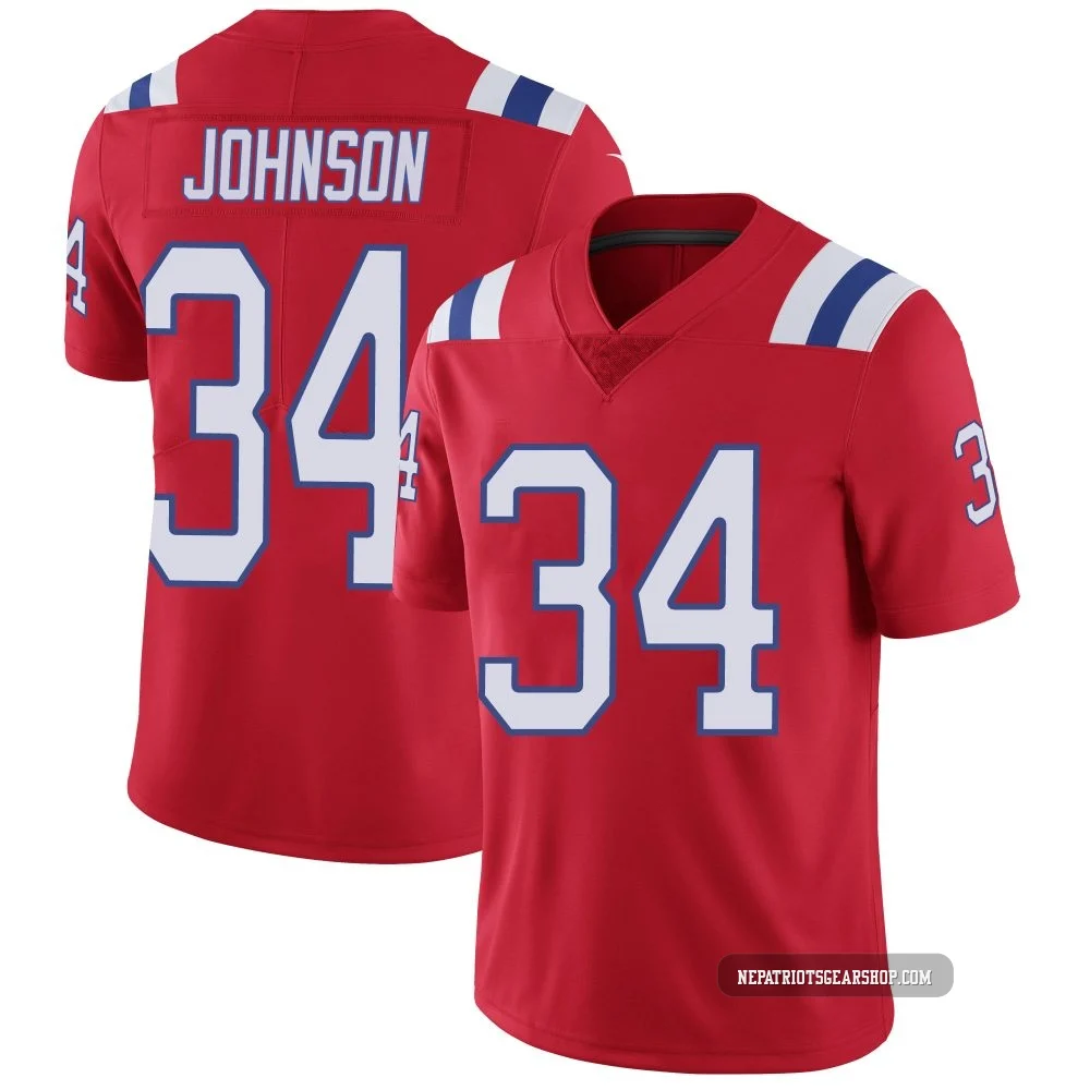 D'Ernest Johnson ＃34 New England Patriots Limited Vapor Untouchable Alternate Jersey - Men's Red