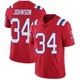 D'Ernest Johnson ＃34 New England Patriots Limited Vapor Untouchable Alternate Jersey - Men's Red