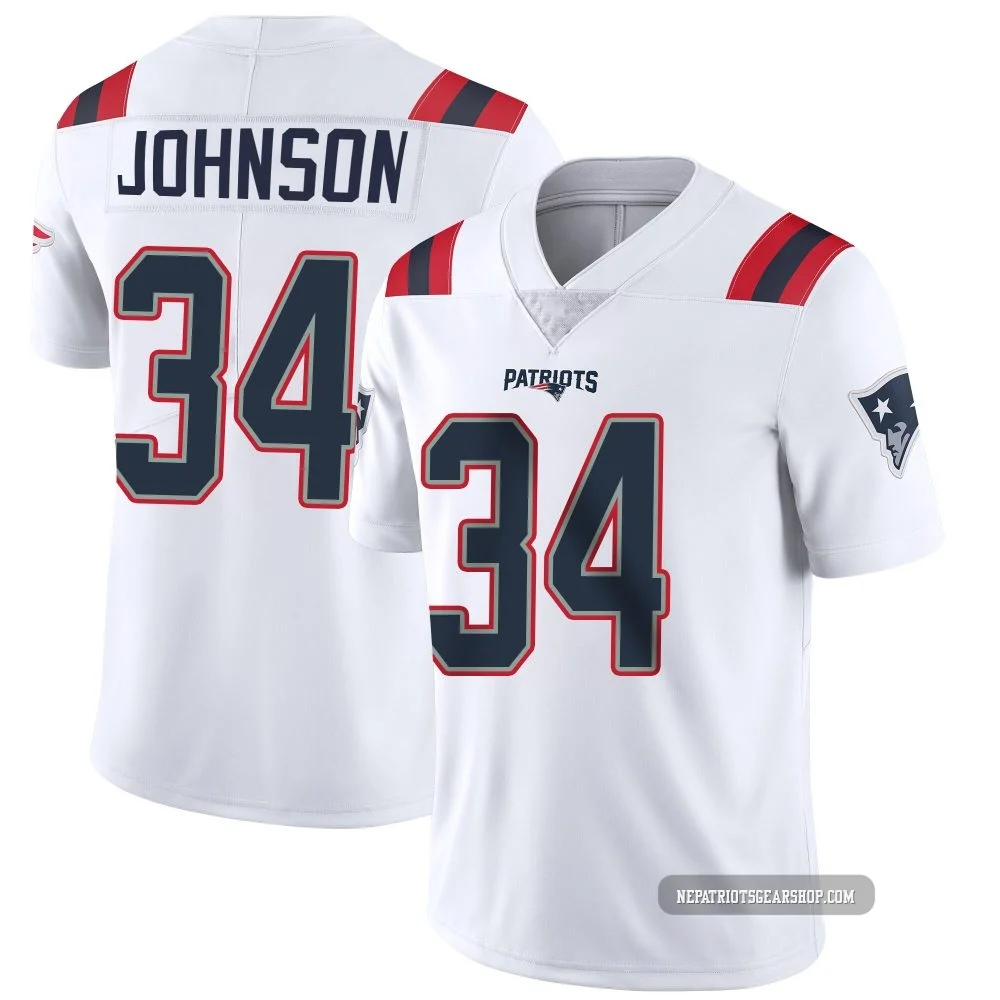 D'Ernest Johnson ＃34 New England Patriots Limited Vapor Untouchable Jersey - Men's White