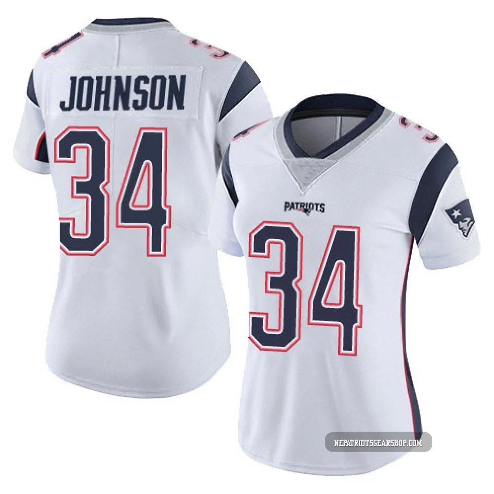 D'Ernest Johnson ＃34 New England Patriots Limited Vapor Untouchable Jersey - Women's White