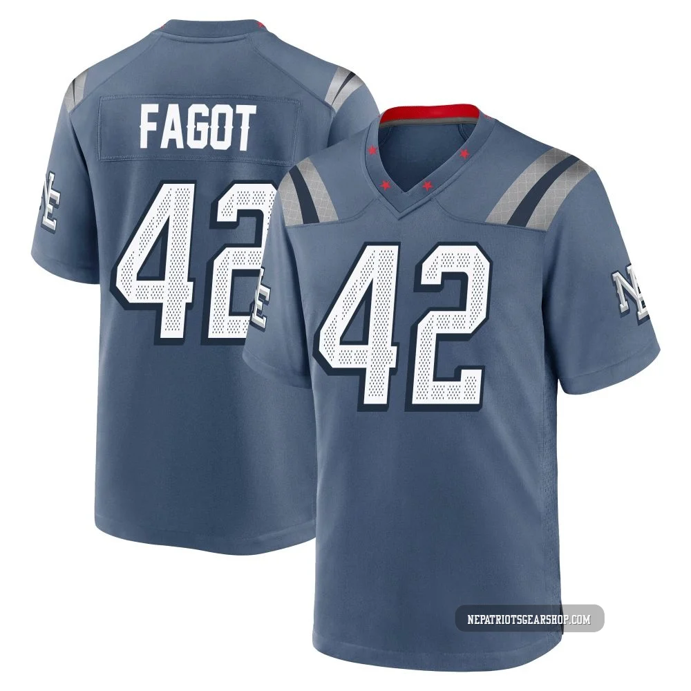 Diego Fagot ＃42 New England Patriots Game Storm 2025 Rivalries Collection Jersey - Men's Blue