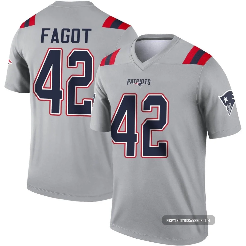 Diego Fagot ＃42 New England Patriots Legend Inverted Jersey - Men's Gray