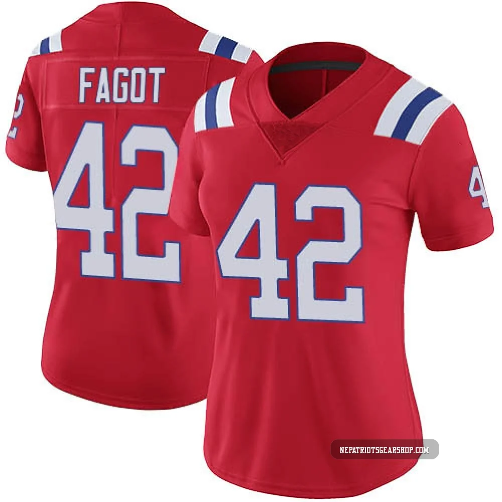Diego Fagot ＃42 New England Patriots Limited Vapor Untouchable Alternate Jersey - Women's Red
