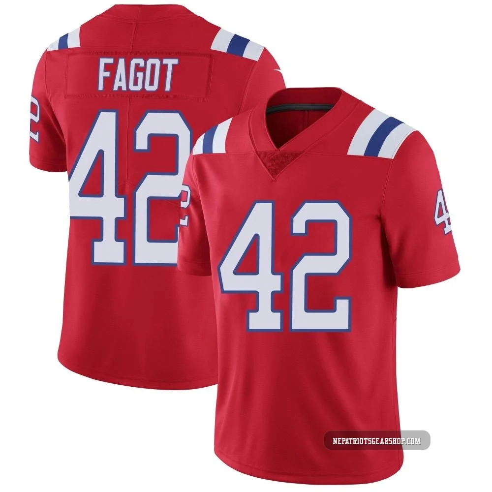 Diego Fagot ＃42 New England Patriots Limited Vapor Untouchable Alternate Jersey - Youth Red