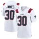 DJ James ＃30 New England Patriots Game Jersey - Men's White