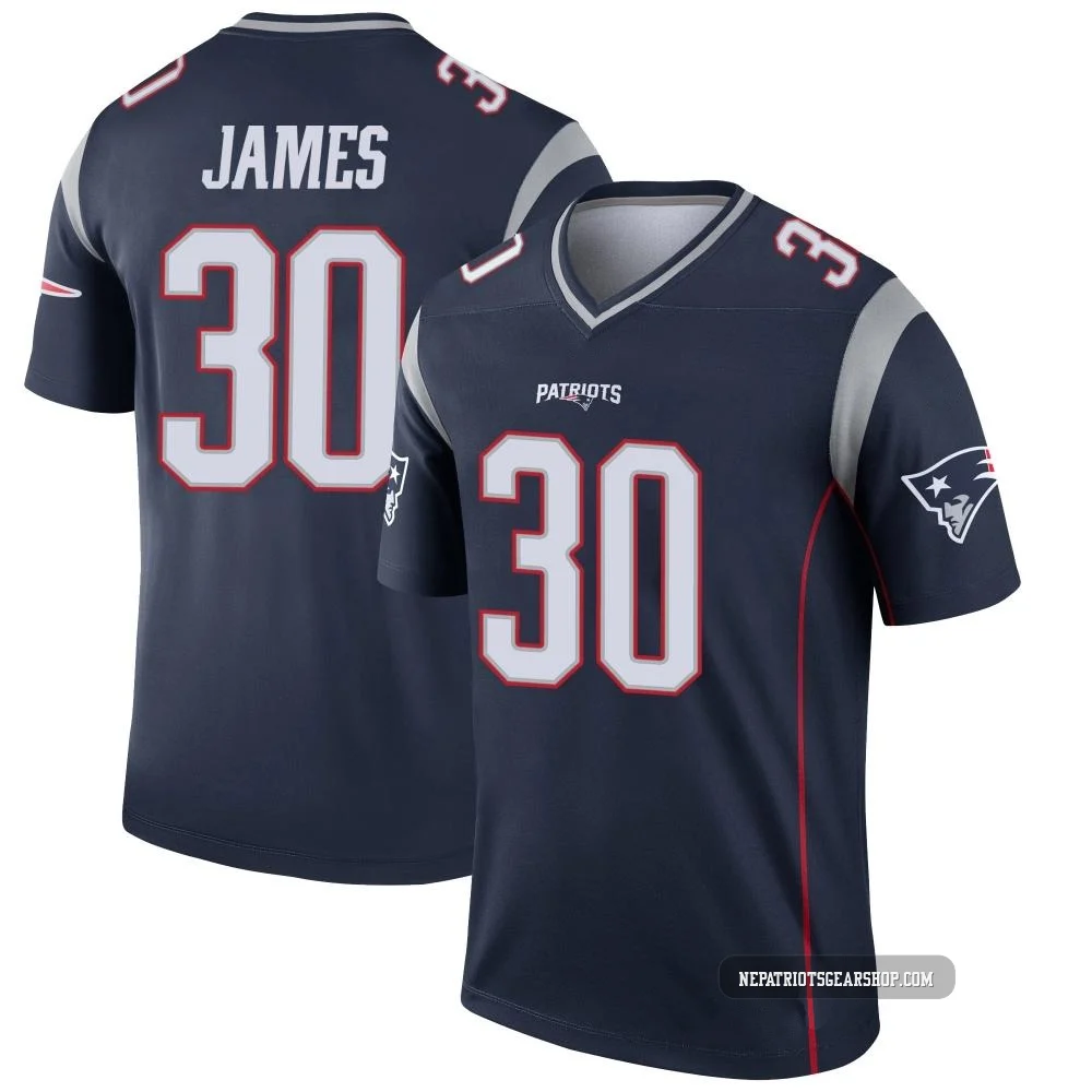 DJ James ＃30 New England Patriots Legend Jersey - Men's Navy