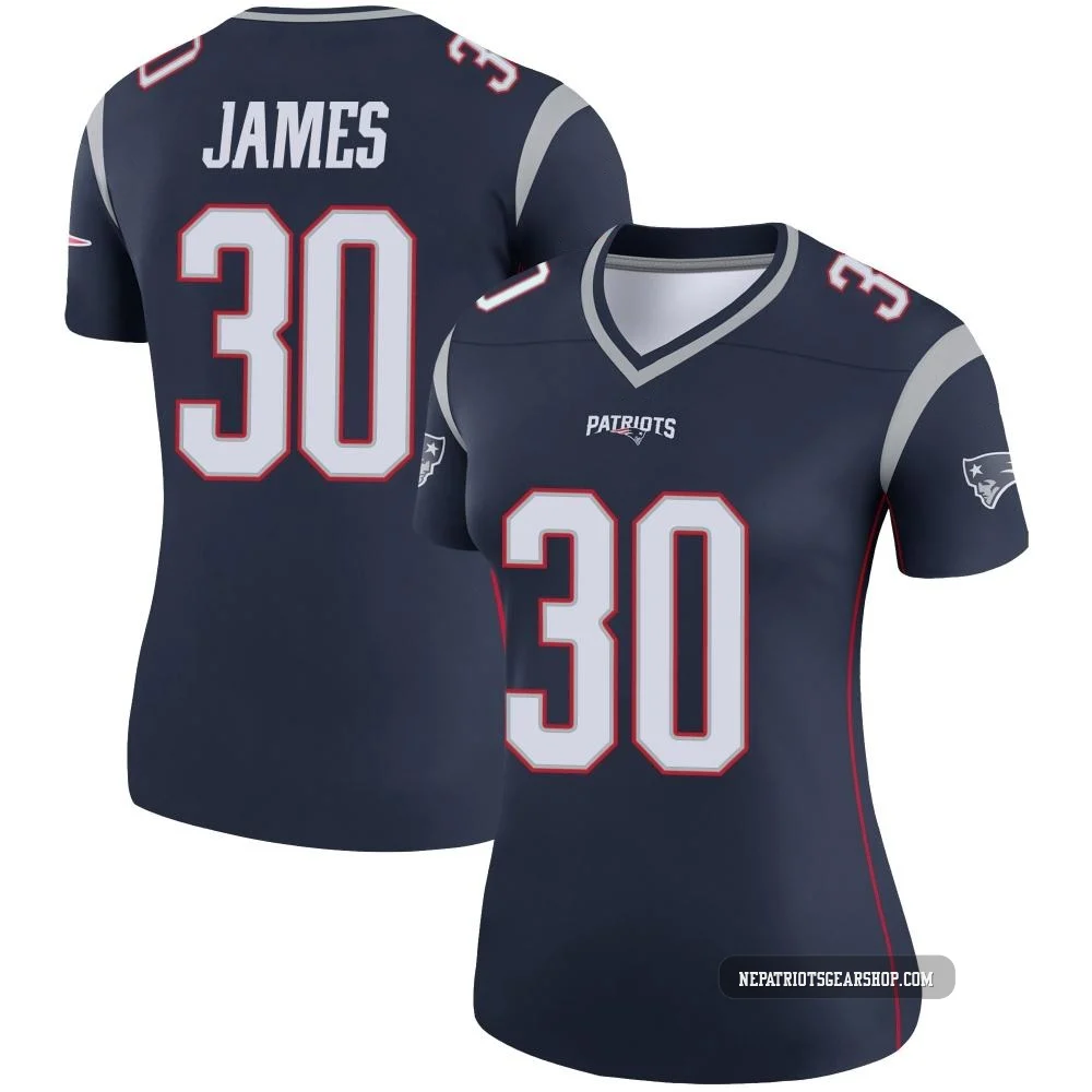 DJ James ＃30 New England Patriots Legend Jersey - Women's Navy
