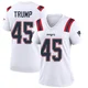 Donald Trump ＃45 New England Patriots Game Jersey - Women's White