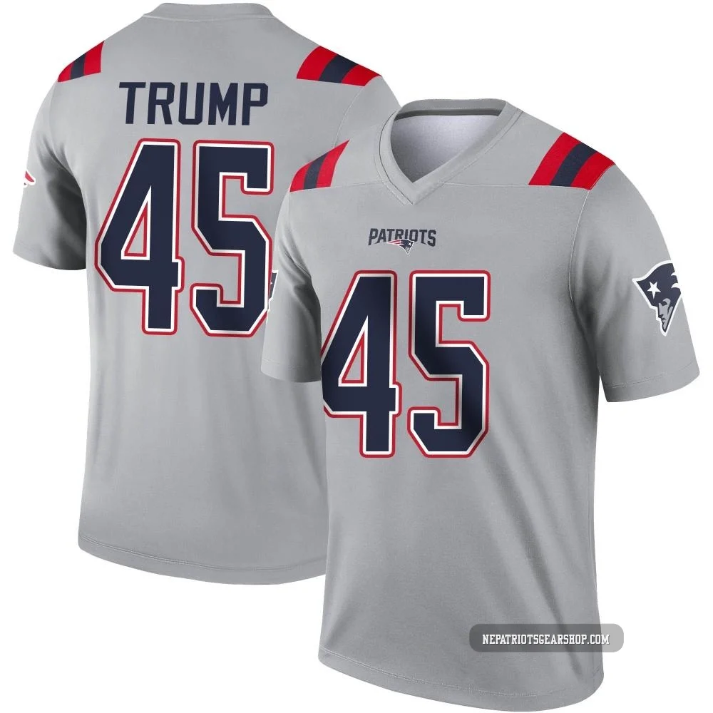 Donald Trump ＃45 New England Patriots Legend Inverted Jersey - Youth Gray