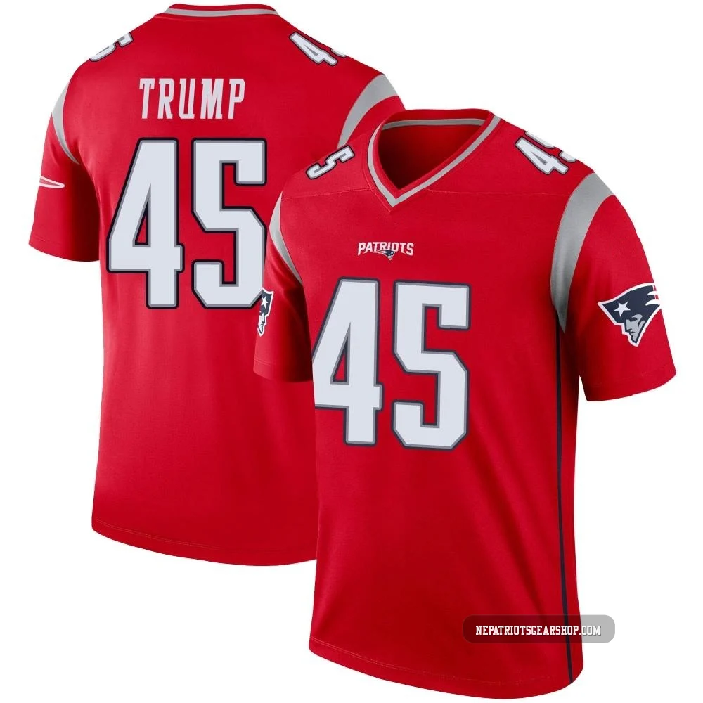 Donald Trump ＃45 New England Patriots Legend Inverted Jersey - Youth Red