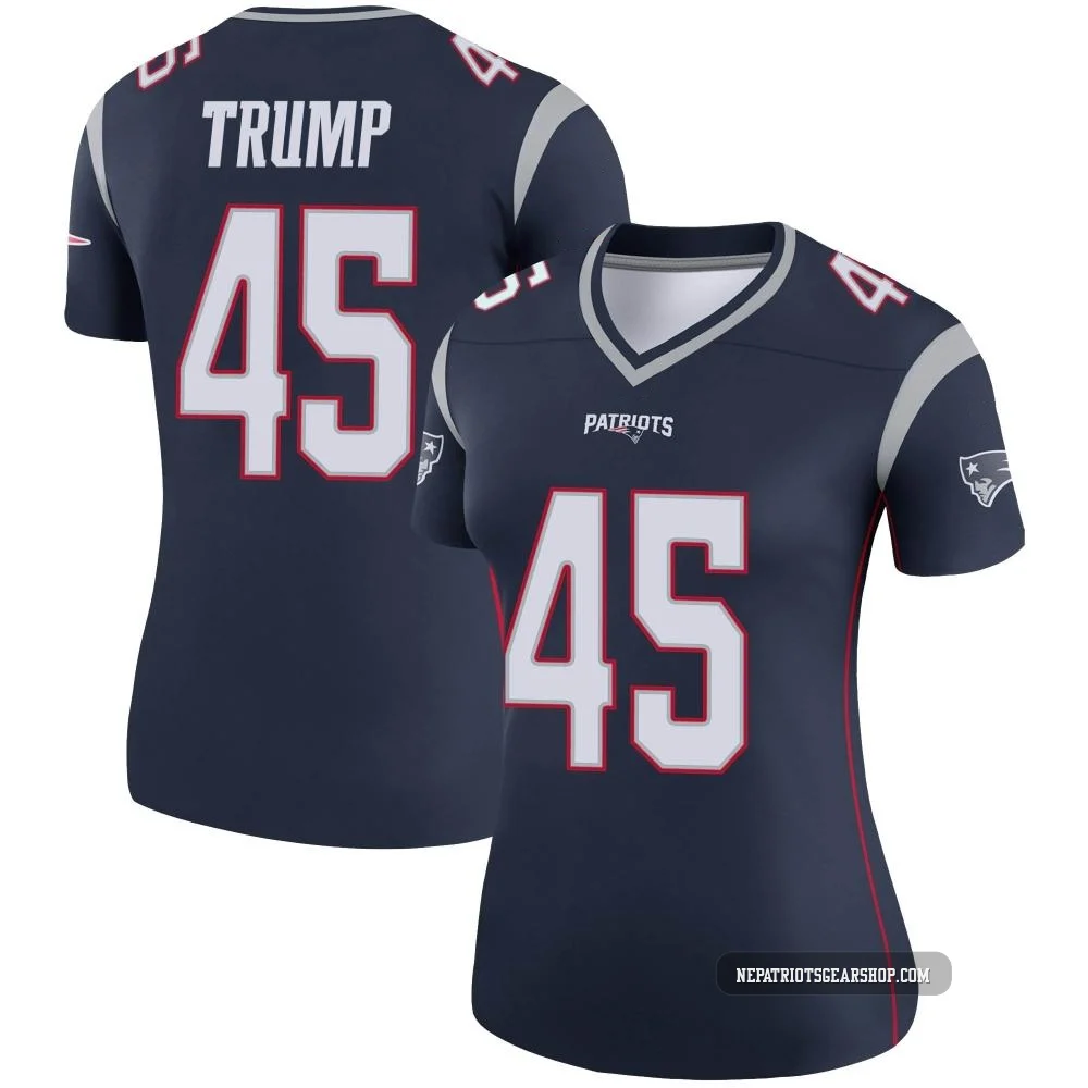 Donald Trump ＃45 New England Patriots Legend Jersey - Women's Navy