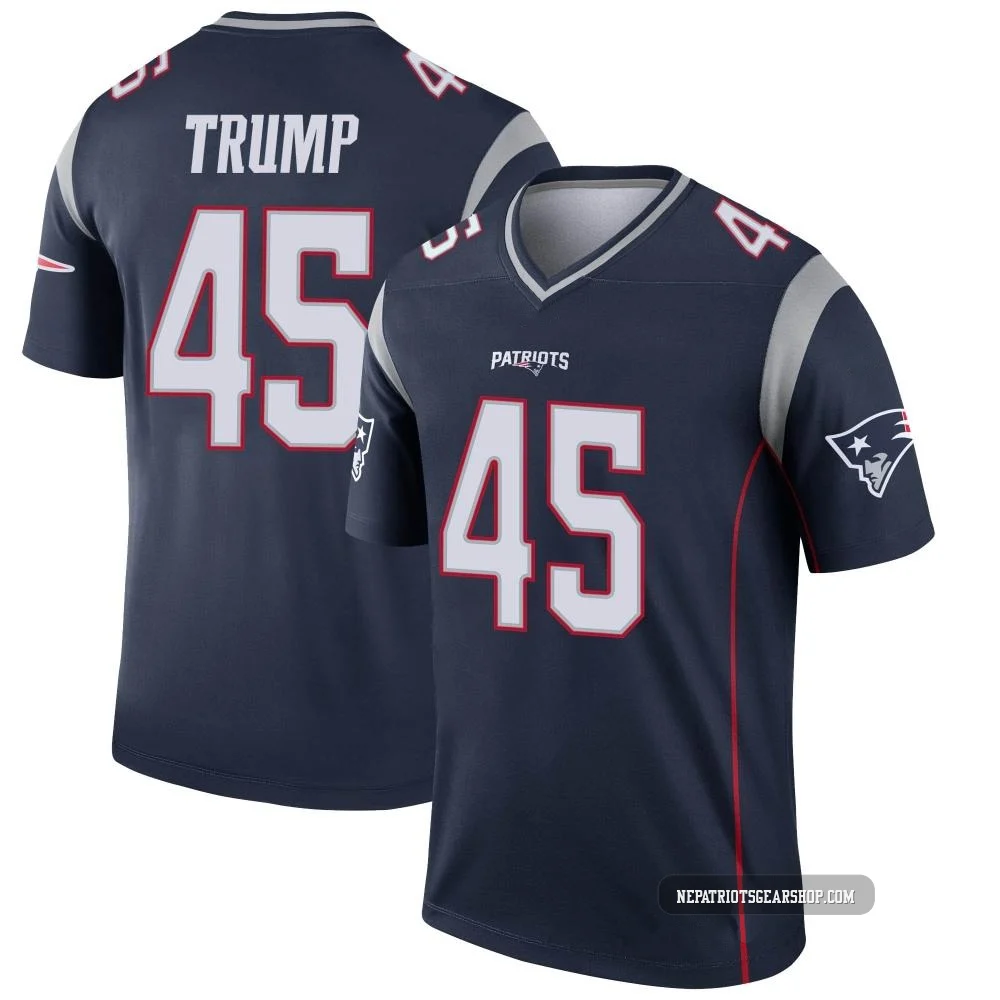Donald Trump ＃45 New England Patriots Legend Jersey - Youth Navy