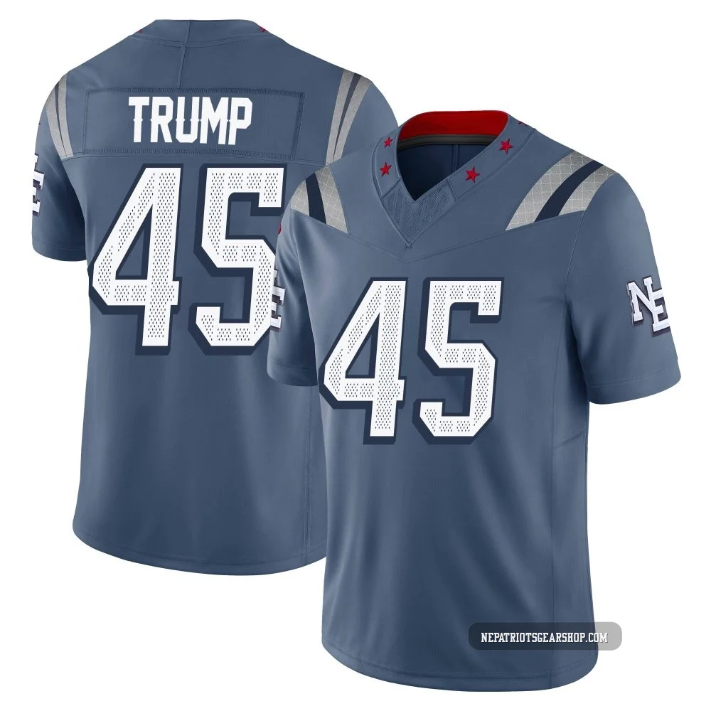 Donald Trump ＃45 New England Patriots Limited Storm 2025 Rivalries Collection Jersey - Youth Blue