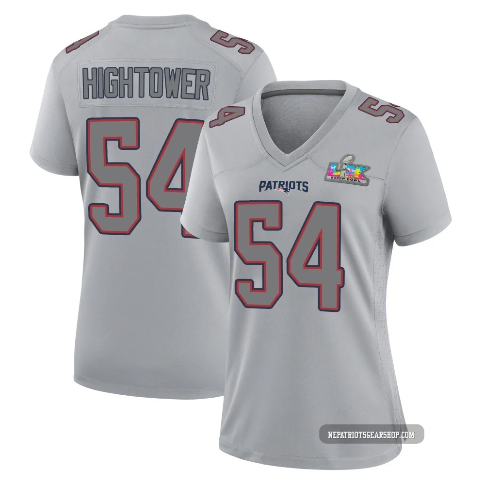 Dont'a Hightower ＃54 New England Patriots Game Silver Atmosphere Fashion Super Bowl LX Patch Jersey - Women's