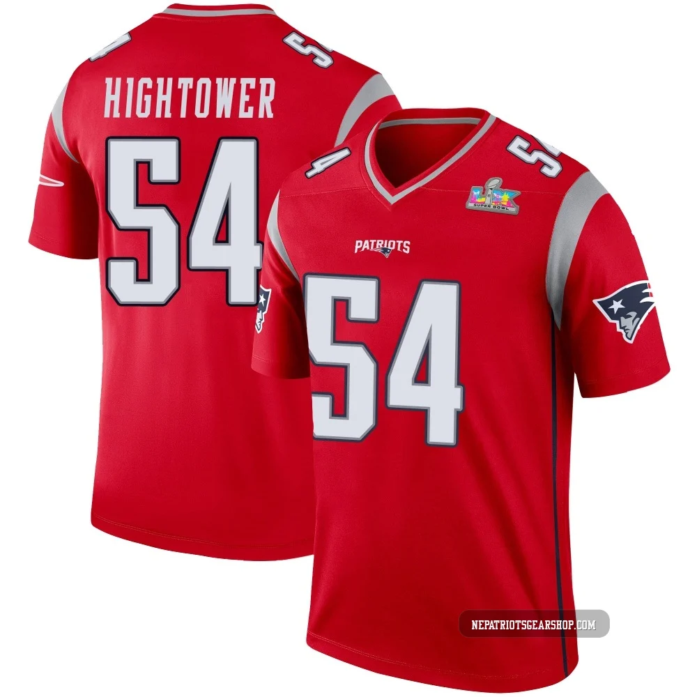 Dont'a Hightower ＃54 New England Patriots Legend Inverted Super Bowl LX Patch Jersey - Youth Red