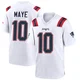 Drake Maye ＃10 New England Patriots Game Jersey - Youth White