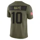 Drake Maye ＃10 New England Patriots Limited 2025 Salute to Service Jersey - Men's Olive