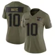 Drake Maye ＃10 New England Patriots Limited 2025 Salute to Service Jersey - Women's Olive
