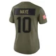 Drake Maye ＃10 New England Patriots Limited 2025 Salute to Service Jersey - Women's Olive