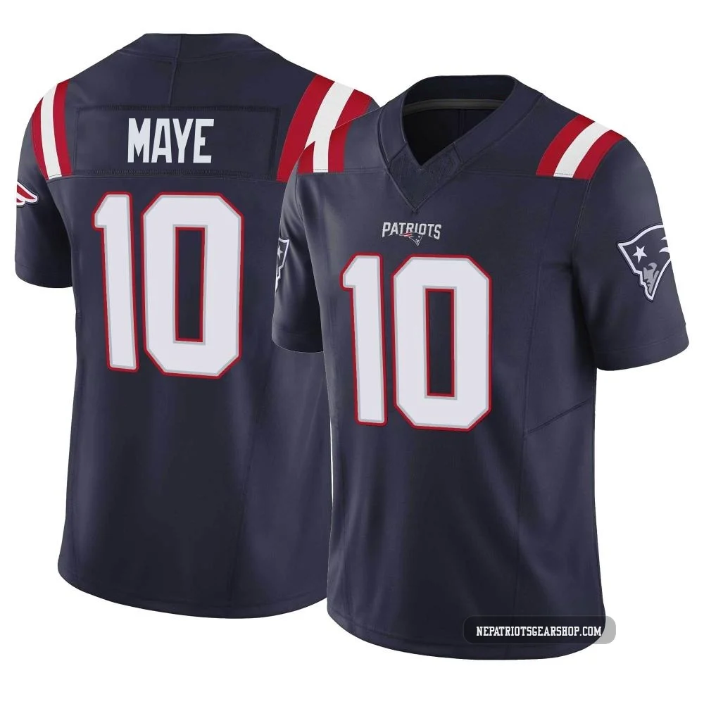Drake Maye ＃10 New England Patriots Limited Vapor F.U.S.E. Jersey - Youth Navy