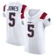 Dre'Mont Jones ＃5 New England Patriots Elite Vapor Untouchable Jersey - Men's White