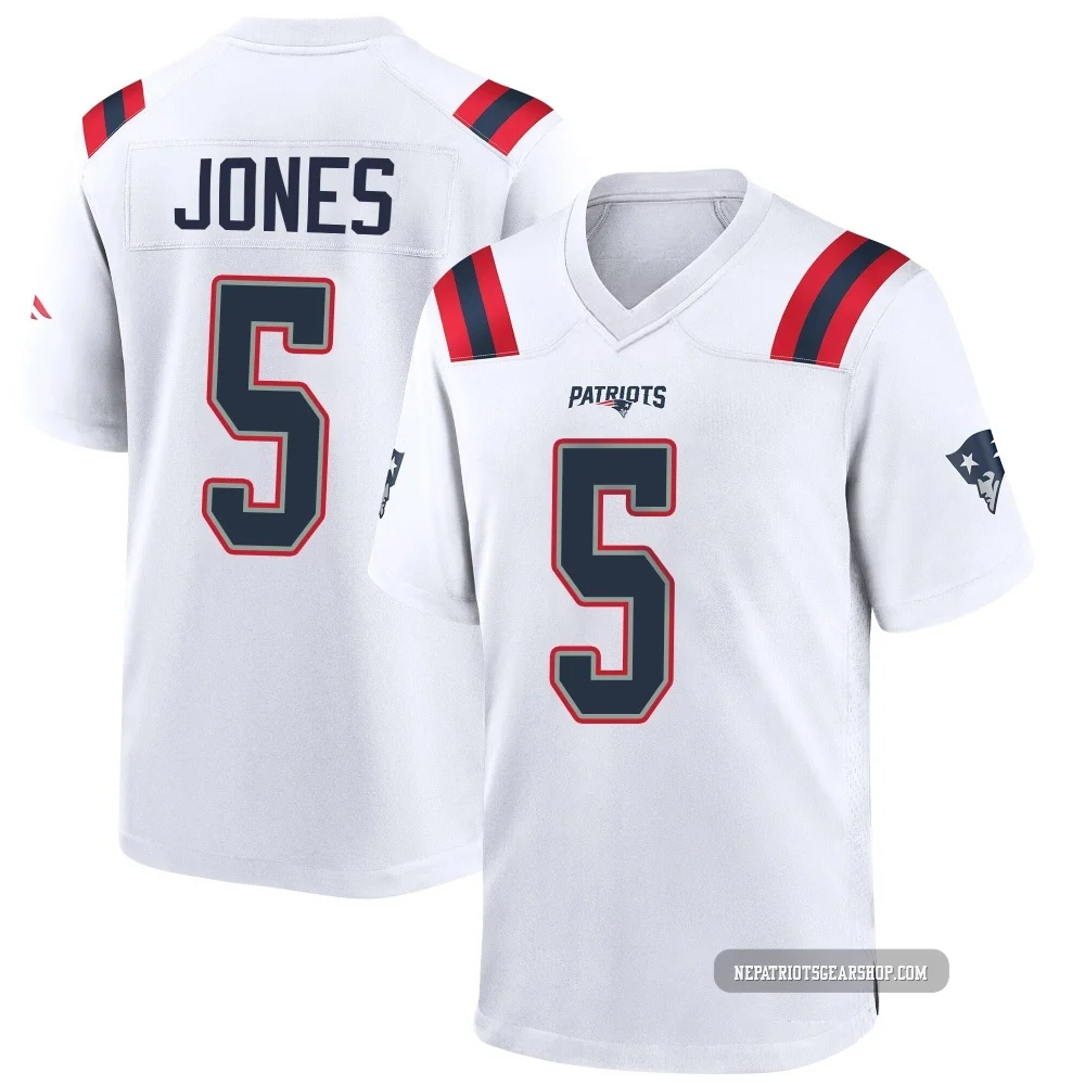 Dre'Mont Jones ＃5 New England Patriots Game Jersey - Men's White