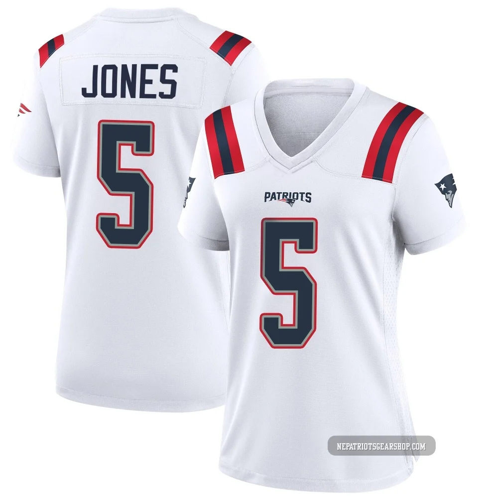 Dre'Mont Jones ＃5 New England Patriots Game Jersey - Women's White
