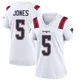Dre'Mont Jones ＃5 New England Patriots Game Jersey - Women's White