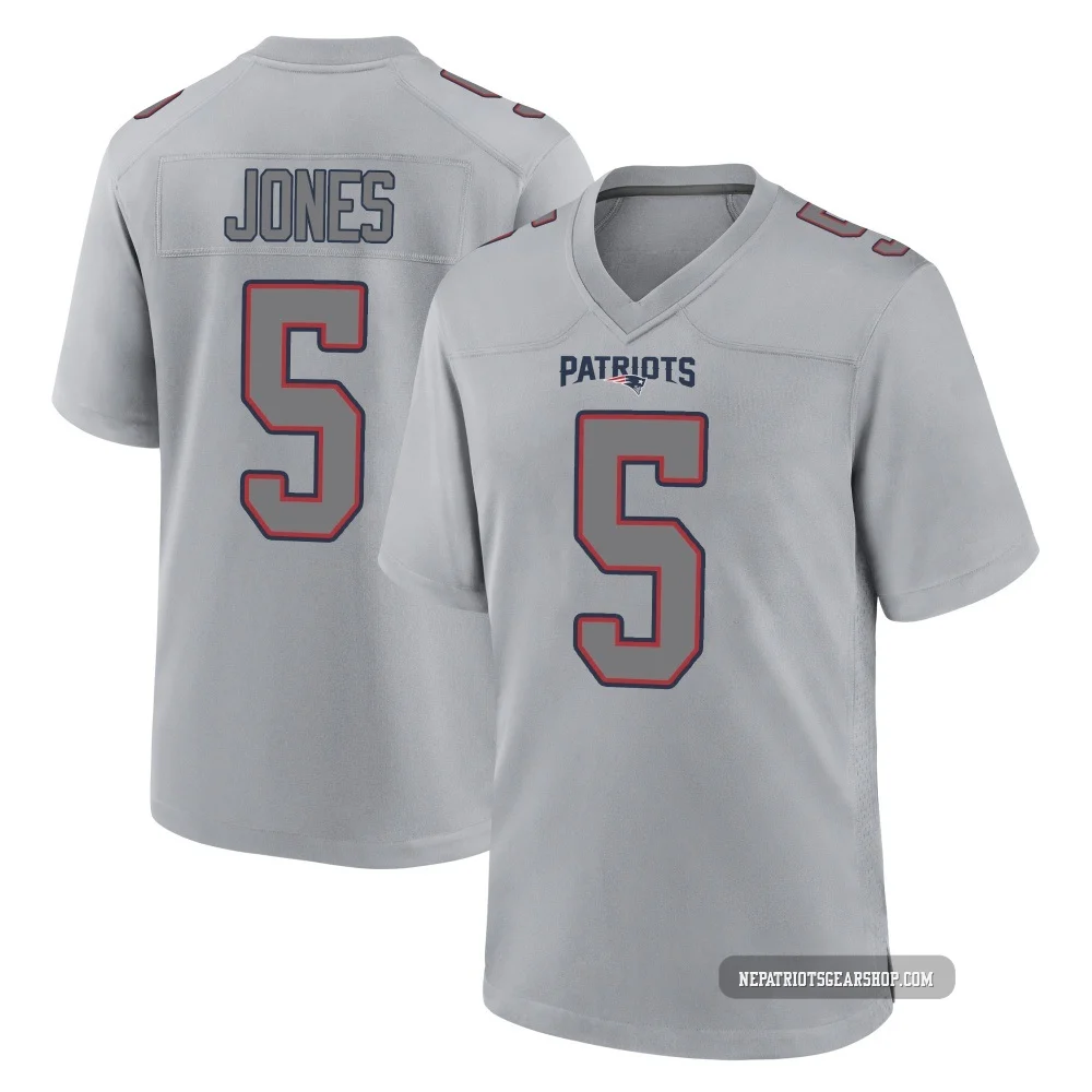 Dre'Mont Jones ＃5 New England Patriots Game Silver Atmosphere Fashion Jersey - Men's