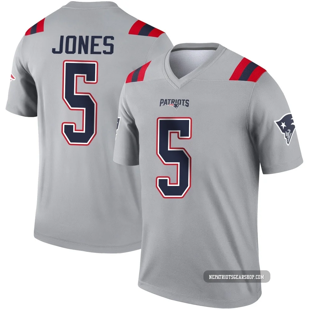 Dre'Mont Jones ＃5 New England Patriots Legend Inverted Jersey - Youth Gray