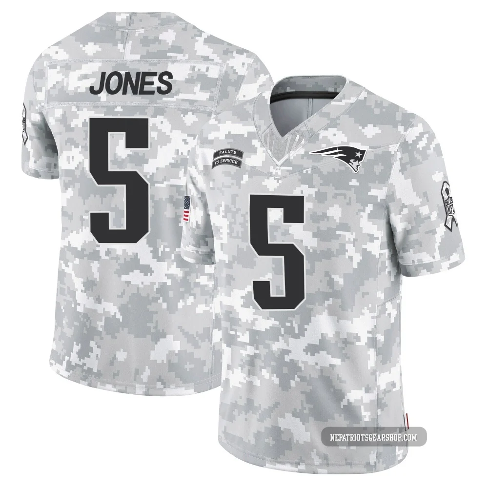 Dre'Mont Jones ＃5 New England Patriots Limited 2024 Salute to Service Jersey - Men's Arctic Camo