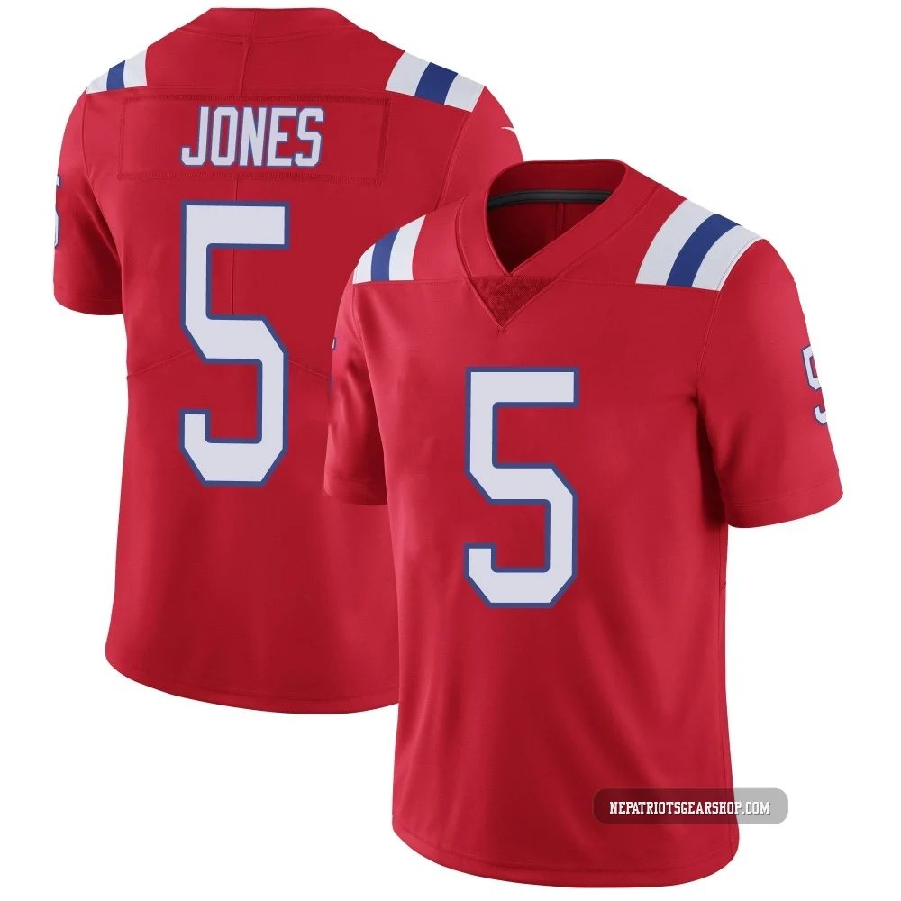 Dre'Mont Jones ＃5 New England Patriots Limited Vapor Untouchable Alternate Jersey - Men's Red