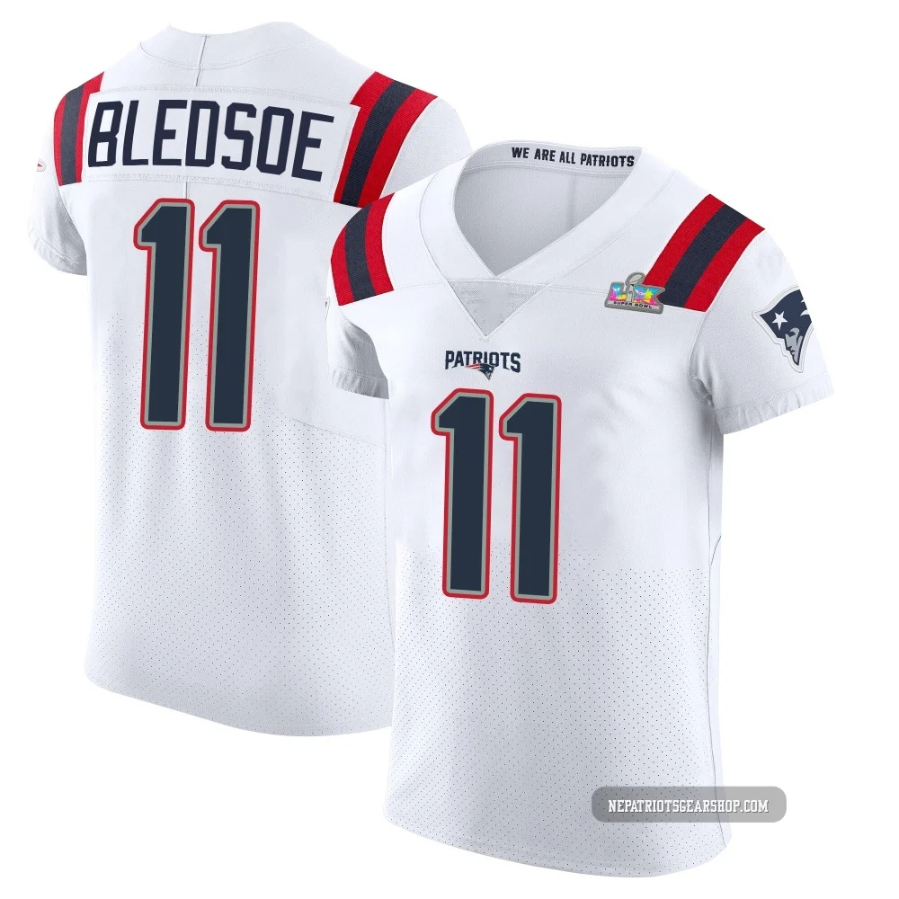 Drew Bledsoe ＃11 New England Patriots Elite Vapor Untouchable Super Bowl LX Patch Jersey - Men's White