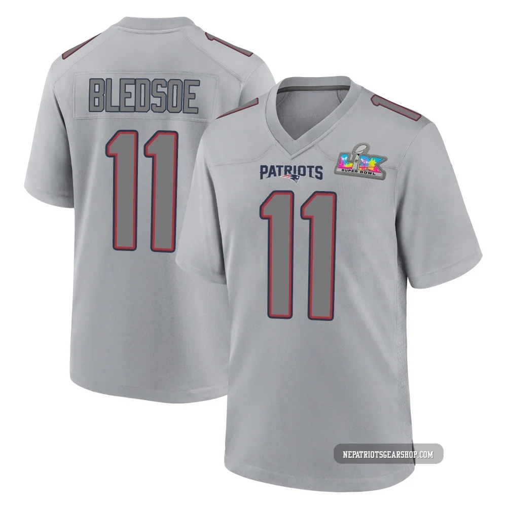 Drew Bledsoe ＃11 New England Patriots Game Silver Atmosphere Fashion Super Bowl LX Patch Jersey - Men's