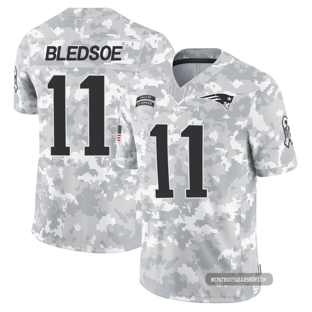 Drew Bledsoe ＃11 New England Patriots Limited 2024 Salute to Service Jersey - Youth Arctic Camo
