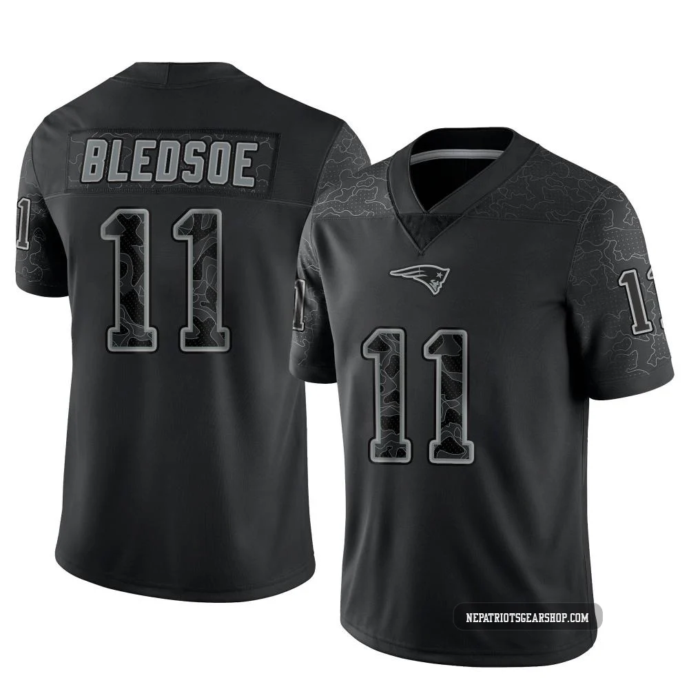 Drew Bledsoe ＃11 New England Patriots Limited Reflective Jersey - Youth Black
