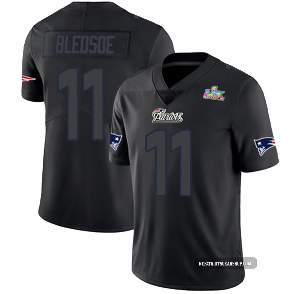 Drew Bledsoe ＃11 New England Patriots Limited Super Bowl LX Patch Jersey - Men's Black Impact