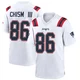 Efton Chism III ＃86 New England Patriots Game Jersey - Men's White