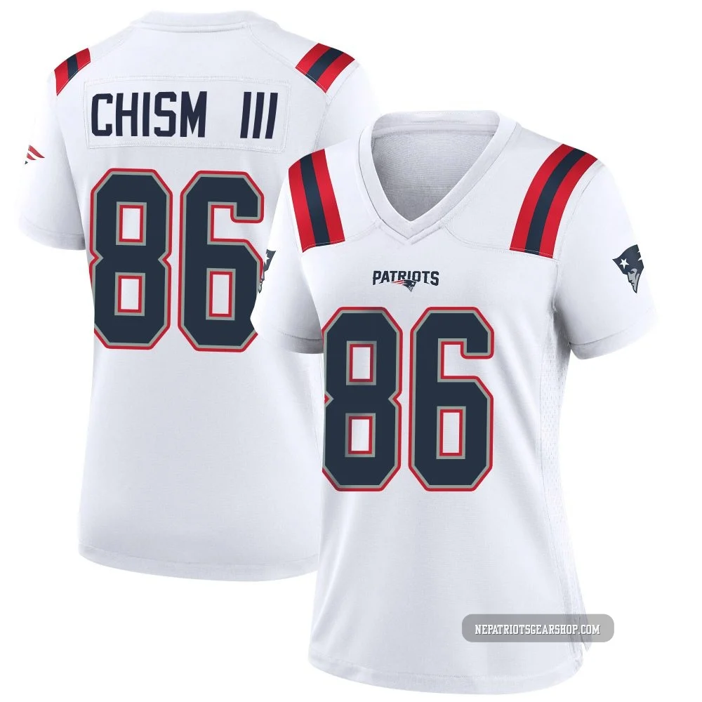 Efton Chism III ＃86 New England Patriots Game Jersey - Women's White